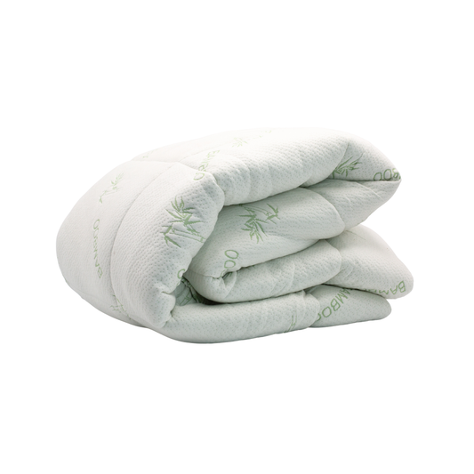 Natural Bamboo Mattress Pad with 17” Fitted Bed Skirt Deep Pocket - Organic Textiles