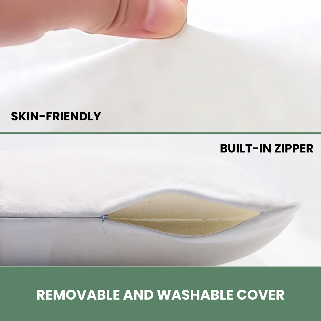 All natural latex foam pillow GOTS certified Cotton cover. Best pillow for Neck pain relief