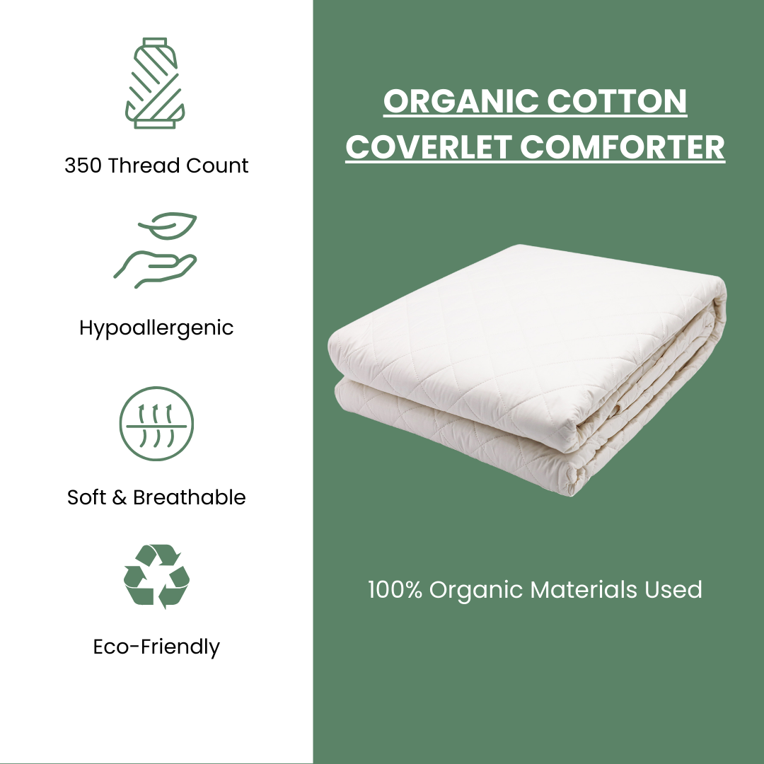 Organic Cotton Coverlet Comforter - Soft, Durable, and Hypoallergenic - Organic Textiles