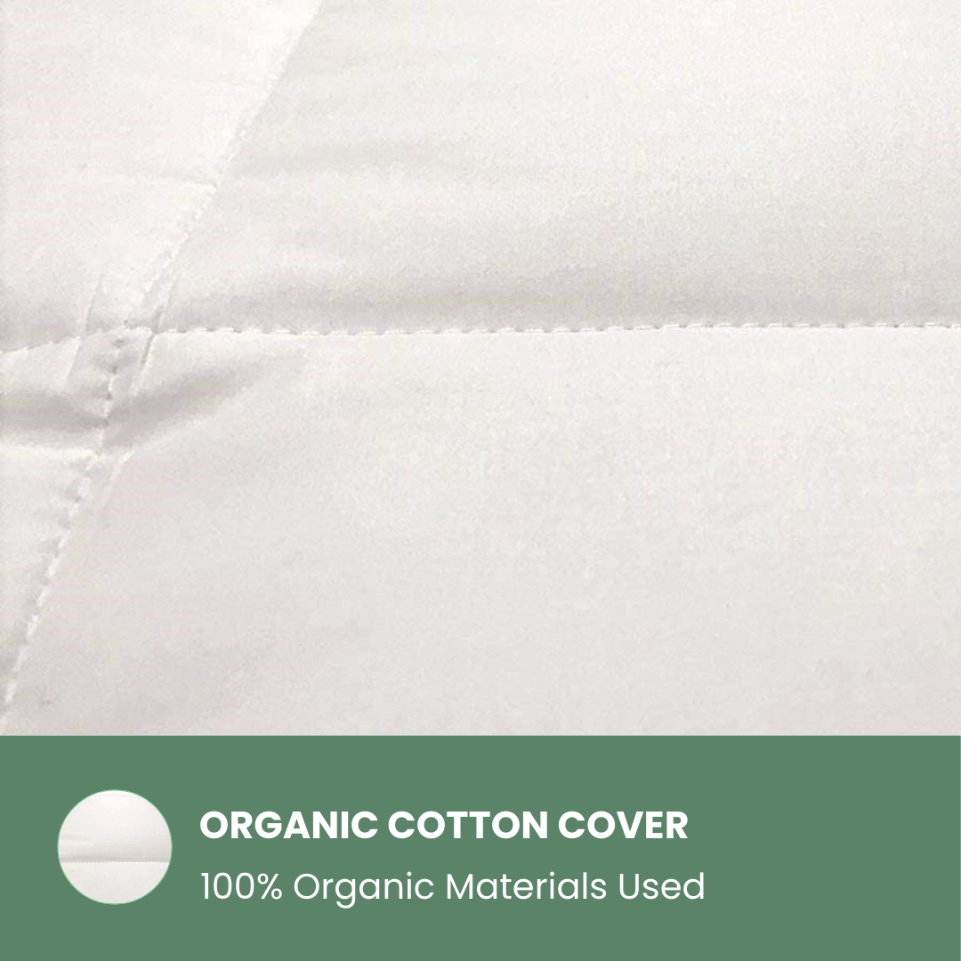 White Down Alternative Bed Comforter with Organic Cotton Covering - Organic Textiles