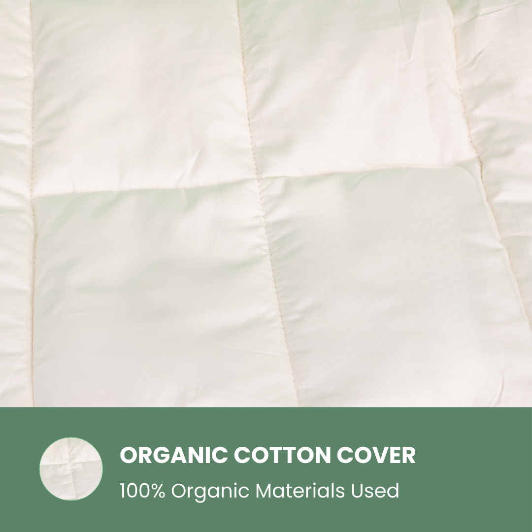 All-Natural Australian Wool Mattress Pad with 100% Organic Cotton Covering - Organic Textiles