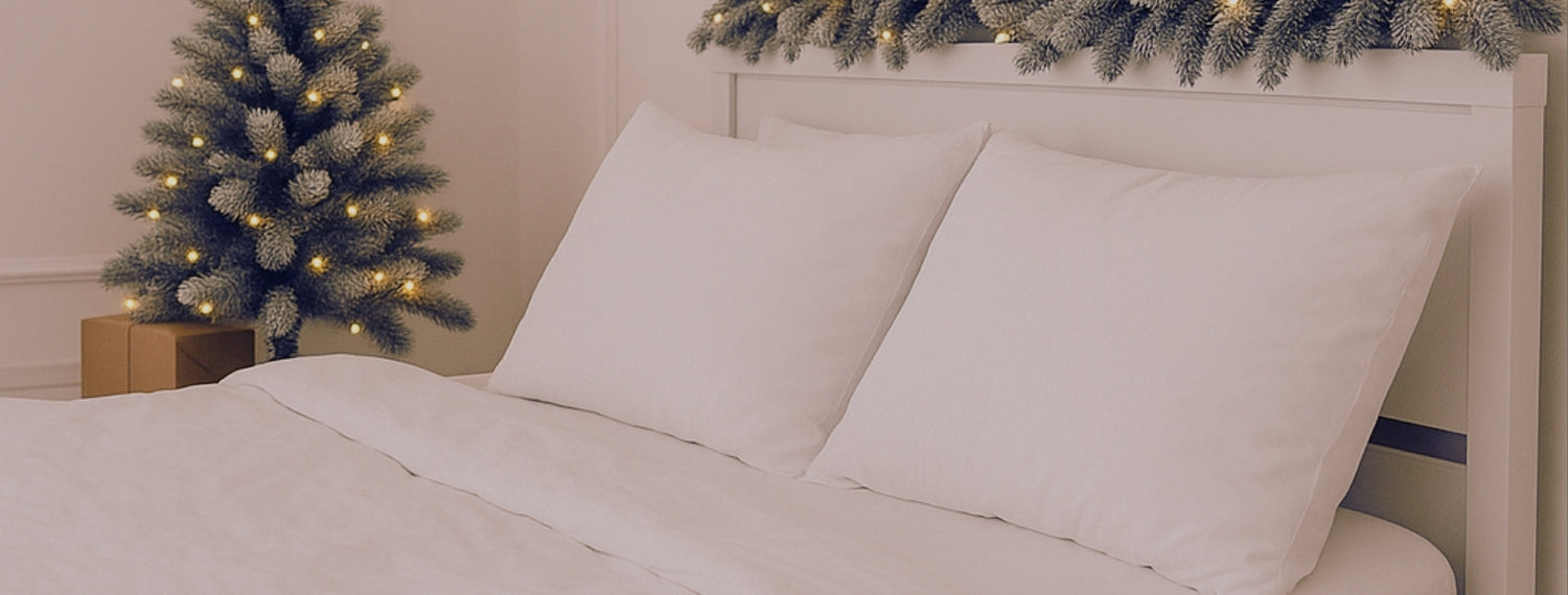 Best organic latex toppers for gifts this holiday seasons. Talalay latex foam pillows and organic cotton bed sheets, certified cotton pillows