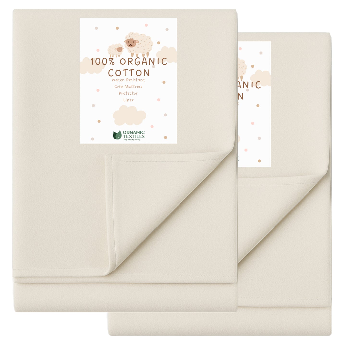 Organic Cotton Water-Resistant Baby Mattress Liner Sheet Pad Protector - 100% Organic, GOTS Certified - Organic Textiles