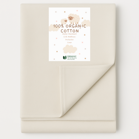 Water-resistant flat crib protector sheet – 100% organic cotton, chemical-free