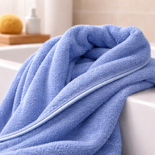 Up close image of terry cloth organic cotton bath robes