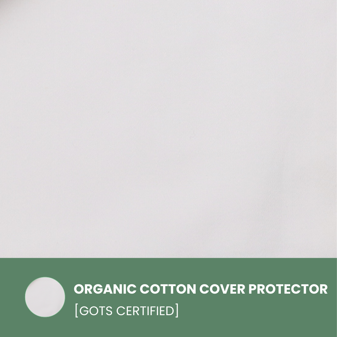 100% organic cotton gots certified pillow case cover protector up close