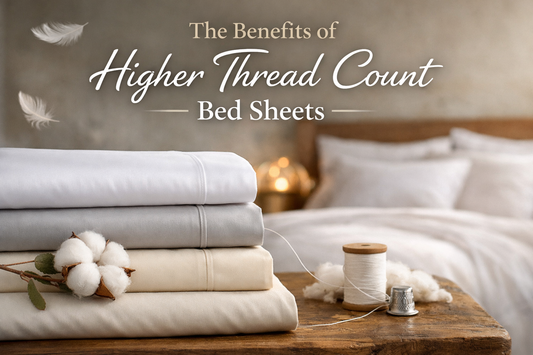 High thread count organic cotton bed sheets showing smooth weave, durability, and luxurious hotel-style comfort