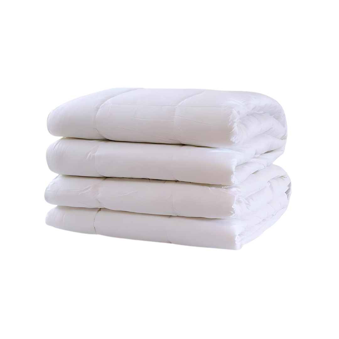 White Real Down Bed Comforter with Organic Cotton Covering - Organic Textiles
