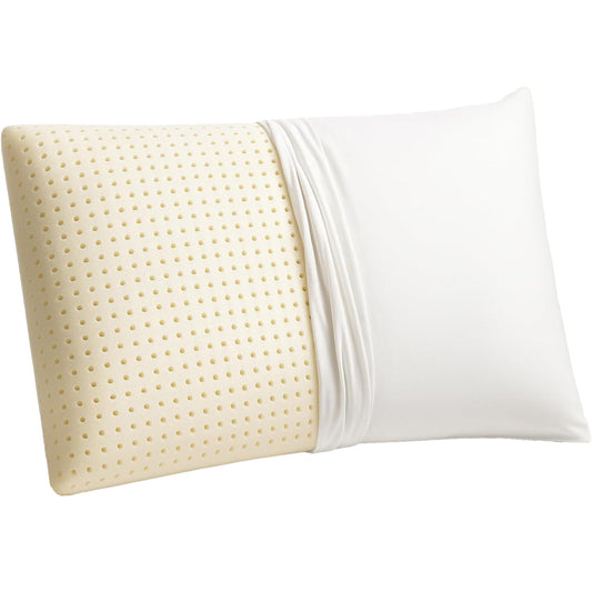100% Natural Talalay Latex Bed Pillow with GOTS Certified Cotton Cover