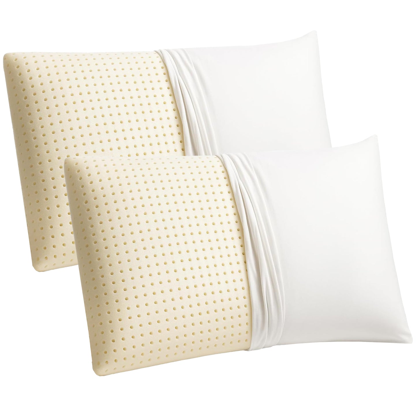 100% Natural Talalay Latex Bed Pillow with GOTS Certified Cotton Cover
