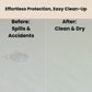 before and after a water leakage on our organic cotton cover. 