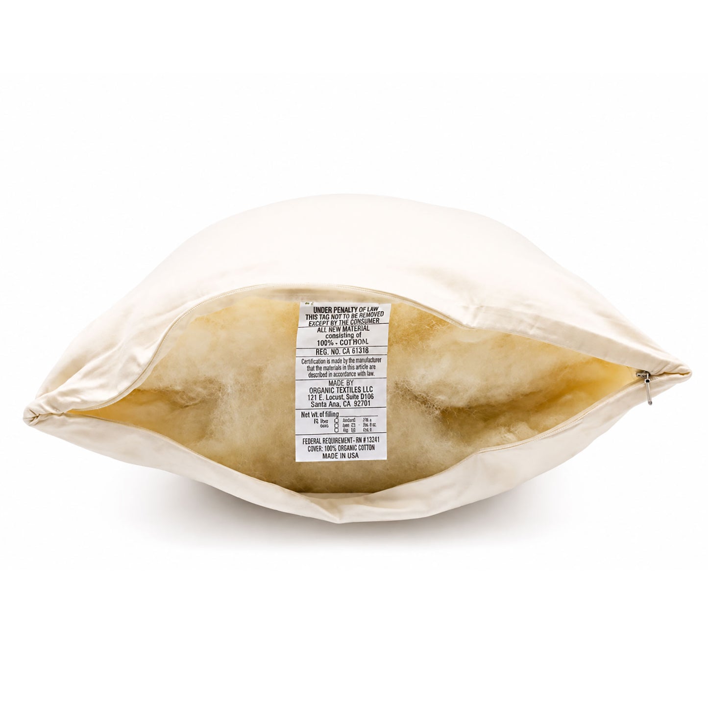 Australian Wool Filled Bed Pillow with GOTS Certified Cotton Cover for Side, Back or Stomach Sleeper - Organic Textiles