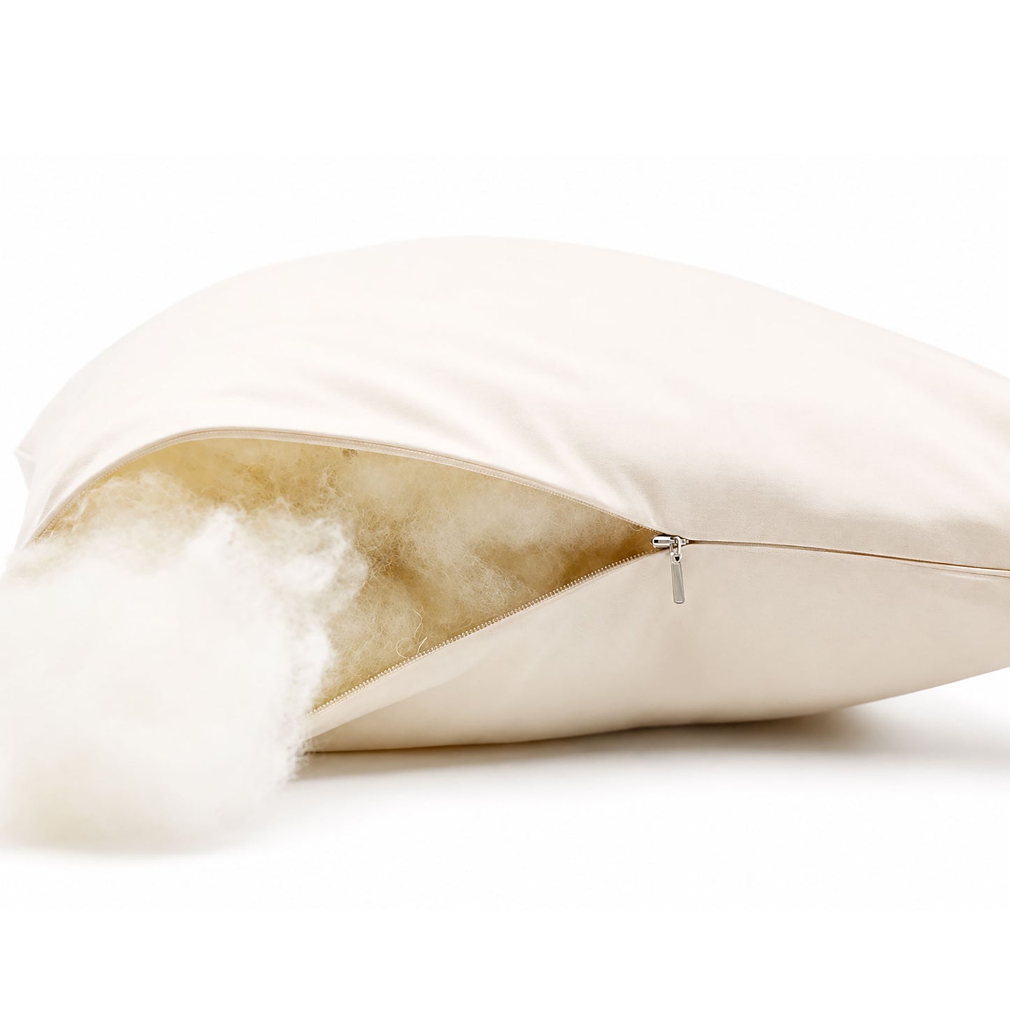 Australian Wool Filled Bed Pillow with GOTS Certified Cotton Cover for Side, Back or Stomach Sleeper - Organic Textiles