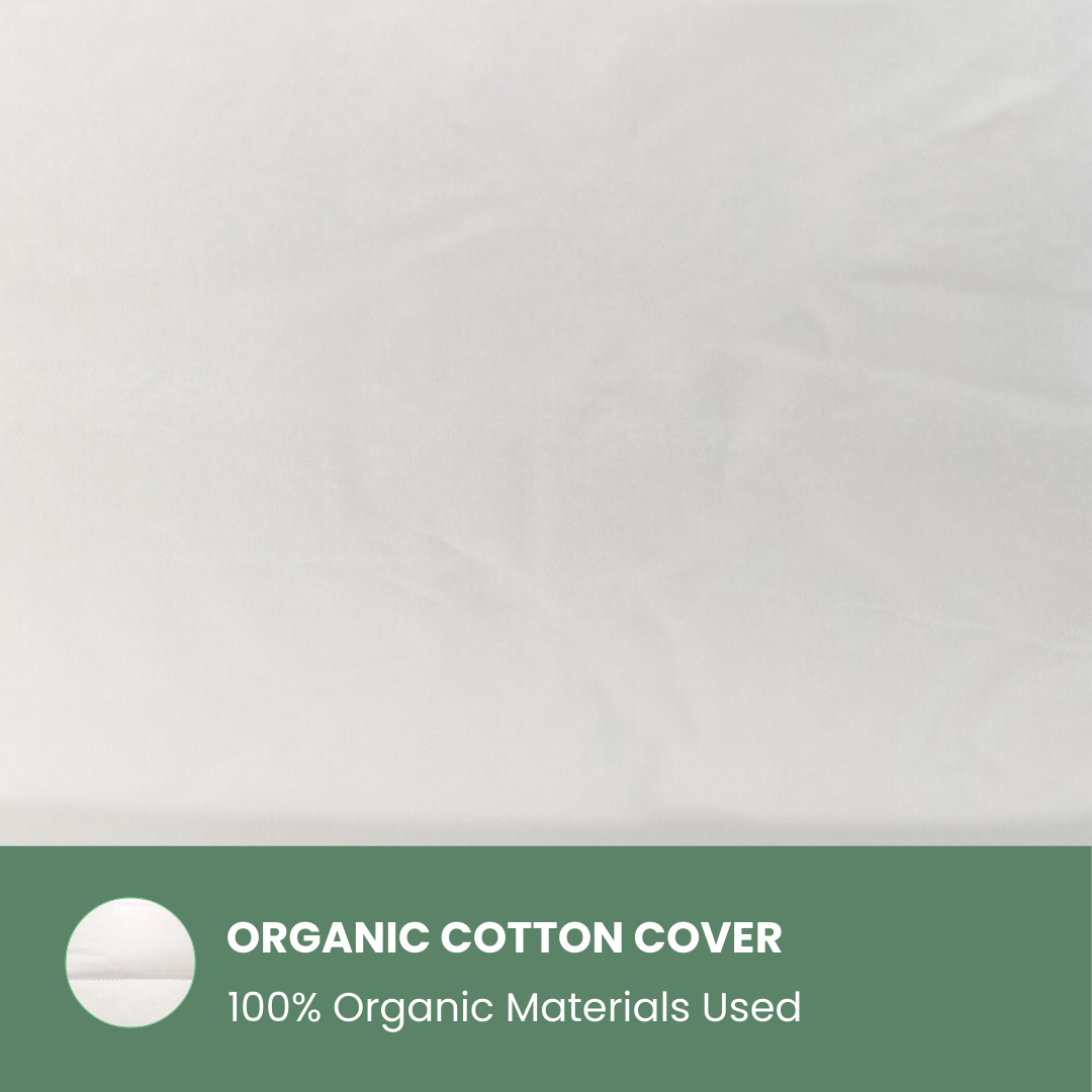 White Real Down Bed Comforter with Organic Cotton Covering - Organic Textiles