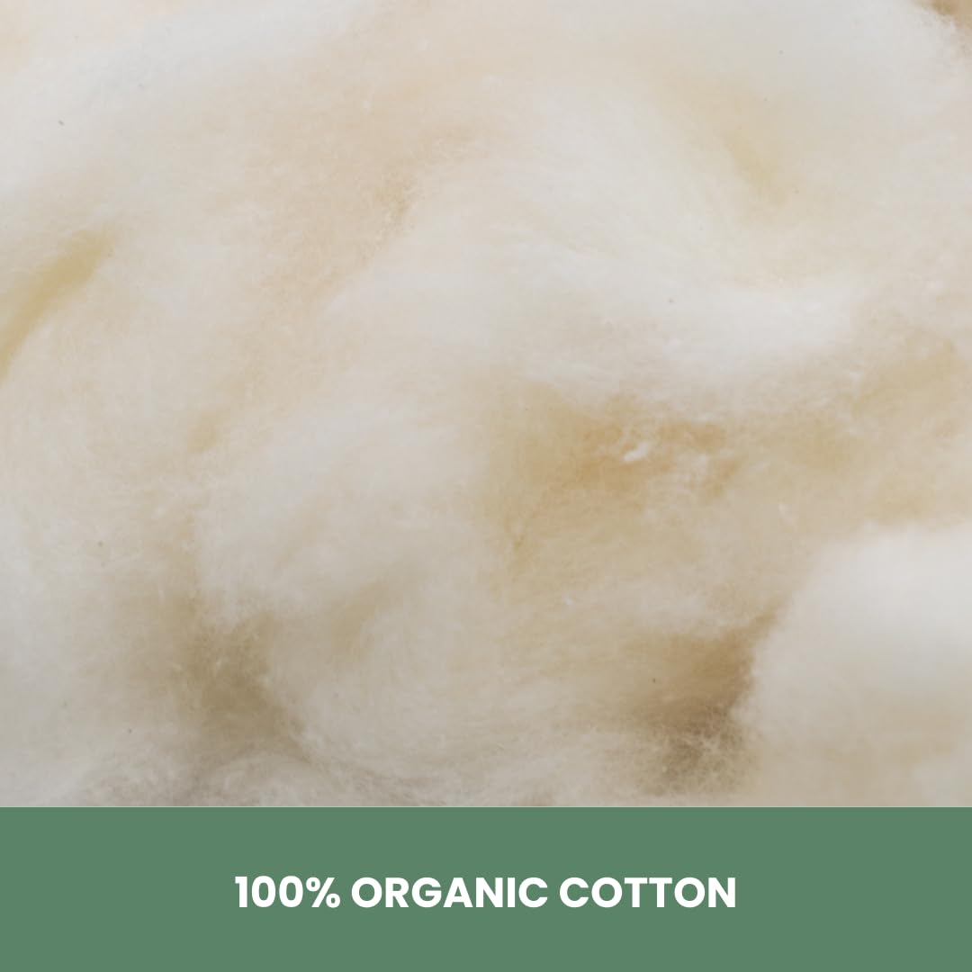 100% Organic Cotton Filled Bed Pillow with Organic Cotton Cover - [GOTS CERTIFIED] - Organic Textiles