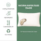 100% Natural Kapok Bed Pillow with GOTS Certified Cotton Cover for Stomach, Side or Back Sleeper - Organic Textiles