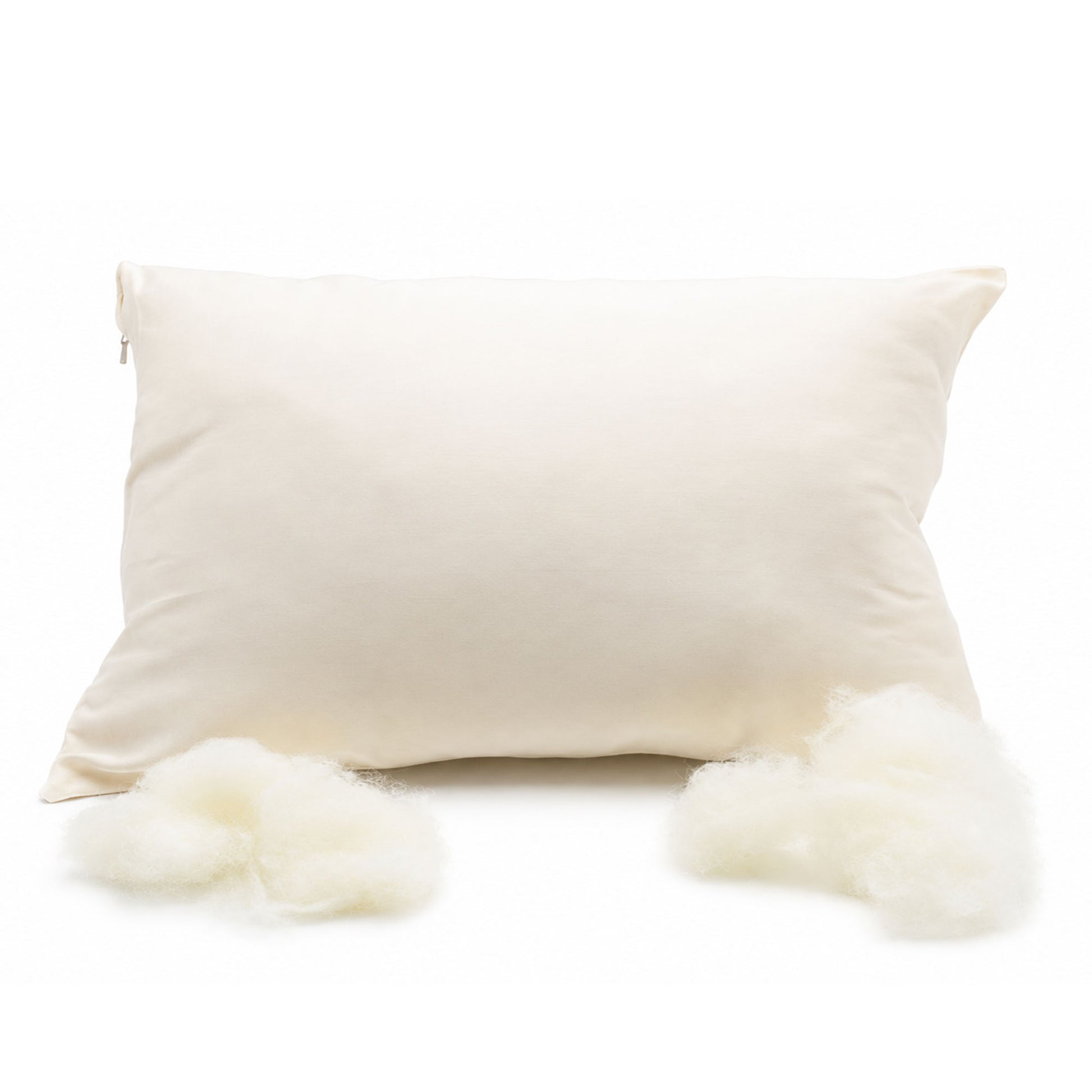 Australian Wool Filled Bed Pillow with GOTS Certified Cotton Cover for Side, Back or Stomach Sleeper - Organic Textiles