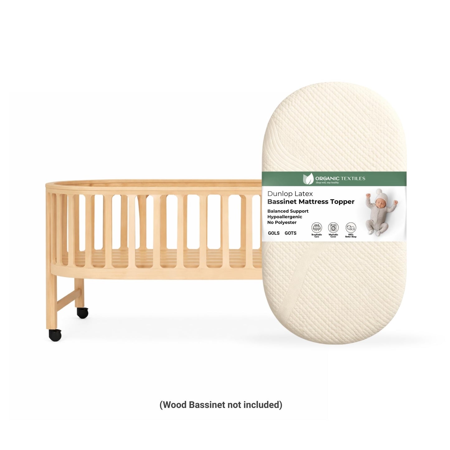 Organic Latex Bassinet Mattress Topper Pad