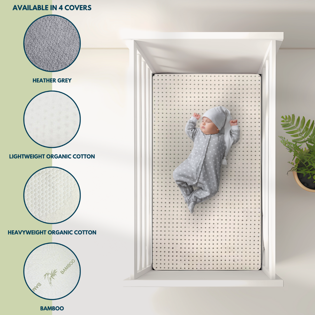 3 Inch Organic Latex Crib Mattress Topper for Baby with Australian Wool Cover Organic Textiles