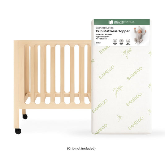 3" Organic Latex Baby Crib Mattress Topper - GOLS CERTIFIED - Organic Cotton Cover - Organic Textiles