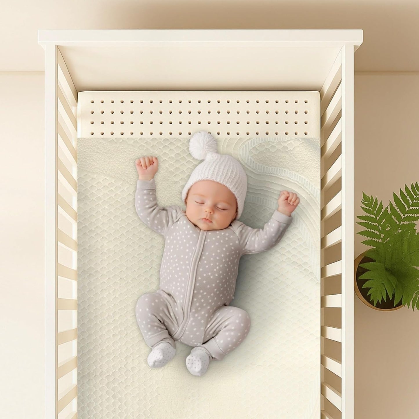 Eco-Friendly Organic Latex Bassinet Mattress Topper Pad