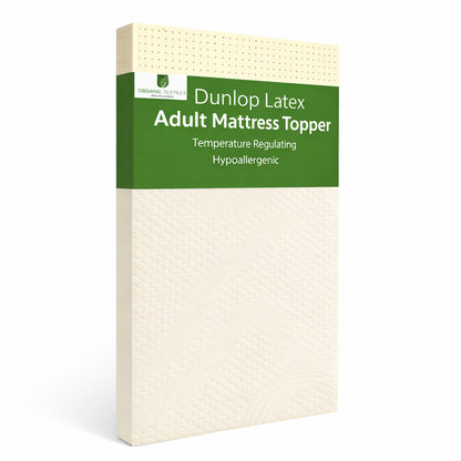 Organic Latex Adult Mattress Topper with Removable Cover - GOLS Certified - Organic Textiles