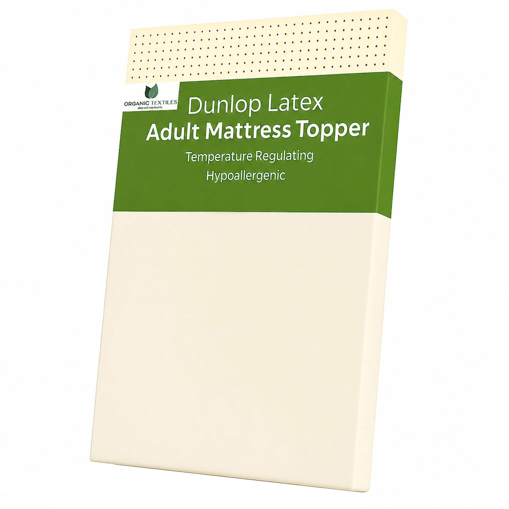 Organic Latex Adult Mattress Topper with Removable Cover - GOLS Certified - Organic Textiles