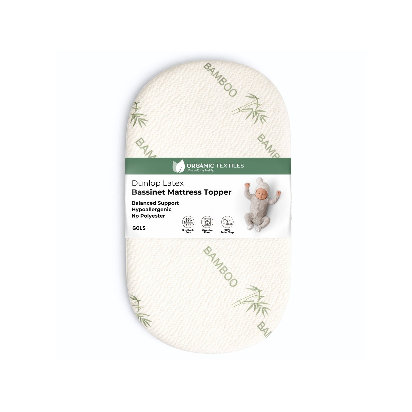 Organic Latex Baby Crib Mattress Topper with Premium GOTS Certified Cover - Organic Textiles