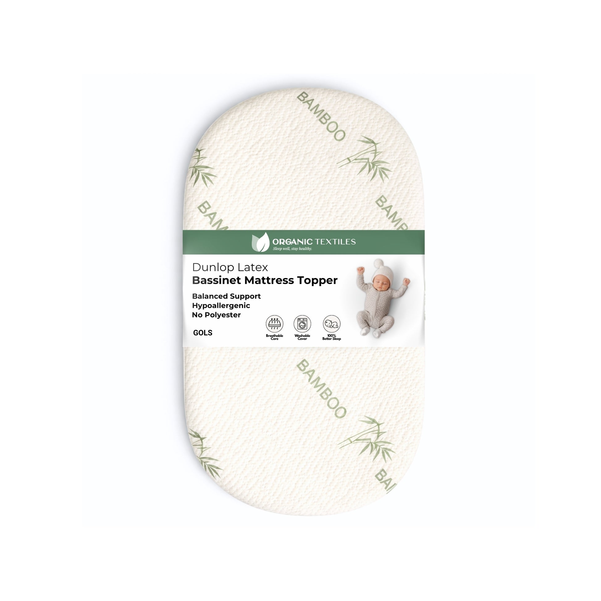 Organic Latex Baby Crib Mattress Topper with Premium GOTS Certified Cover - Organic Textiles