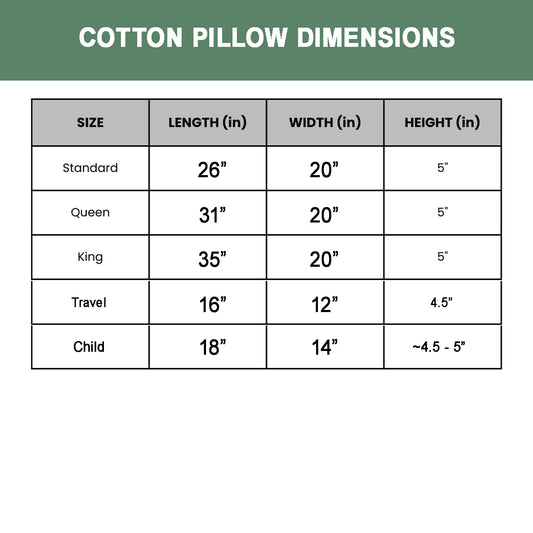 100% Organic Cotton Filled Bed Pillow with Organic Cotton Cover - [GOTS CERTIFIED] - Organic Textiles