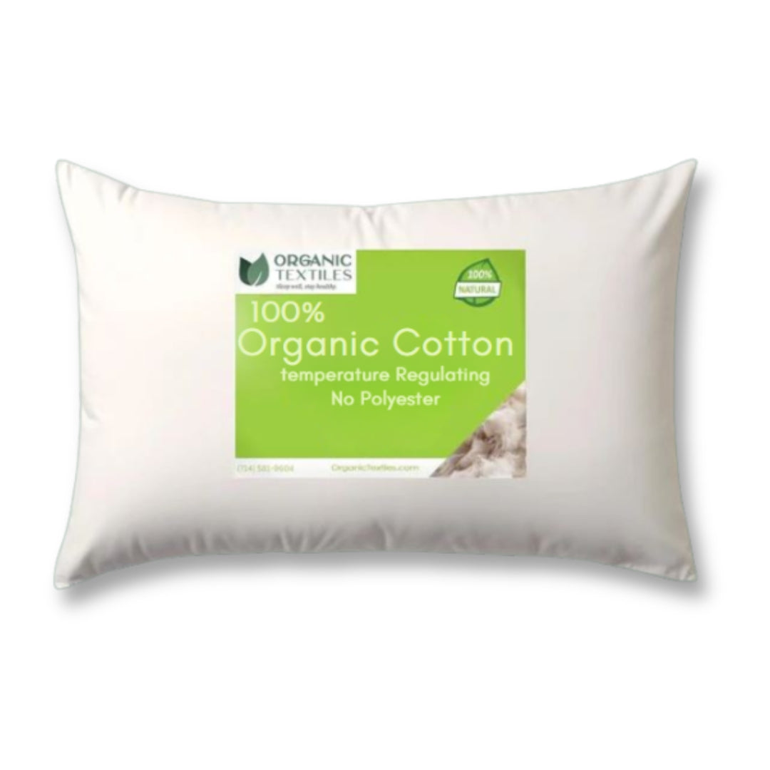 GOTS Certified Organic Cotton Pillow Certified Zipper Cover - Organic Cotton Bed Pillow 