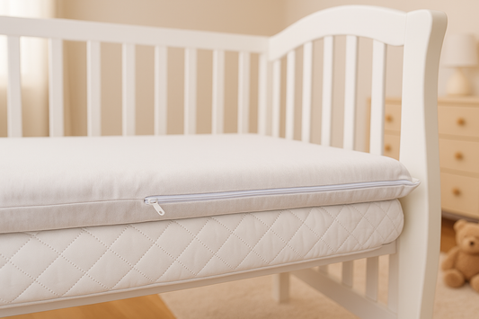 100% gots certified cotton cover with zipper for easy washability