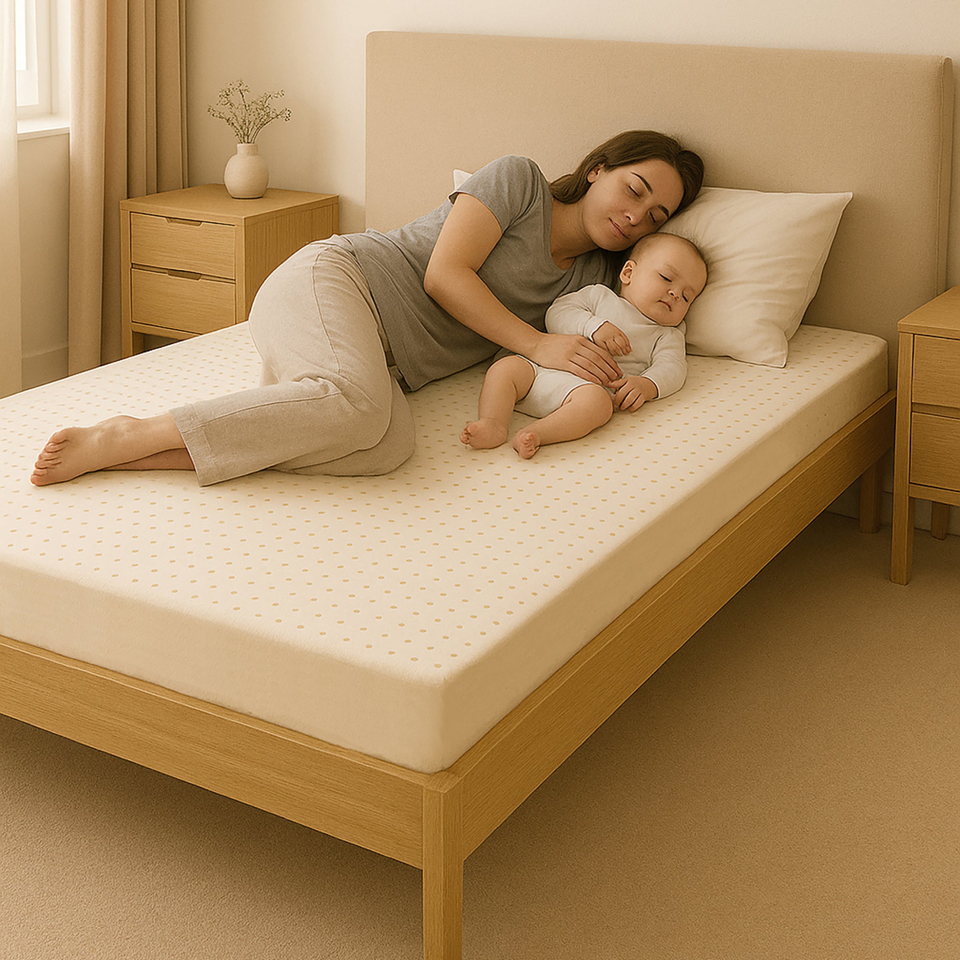 Organic Latex Adult Mattress Topper with Removable Cover - GOLS Certified - Organic Textiles
