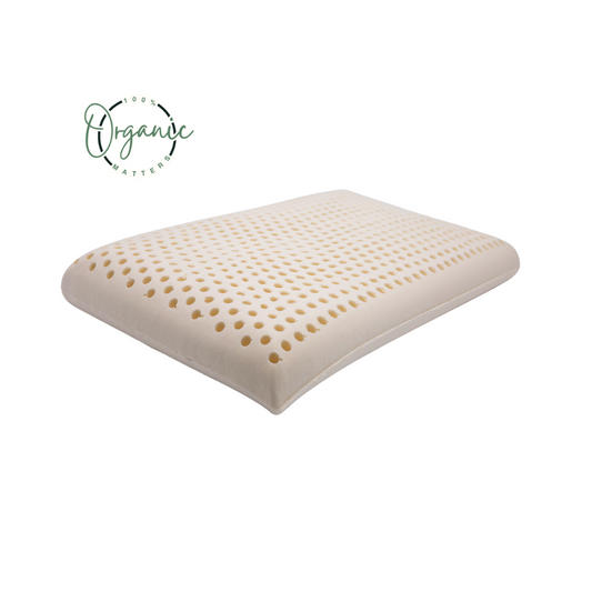 Almohada de látex Dunlop 100% orgánico (zona dual) con funda de algodón orgánico premium [certificado GOTS y GOLS] 