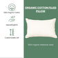 100% Organic Cotton Filled Bed Pillow with Organic Cotton Cover - [GOTS CERTIFIED] - Organic Textiles