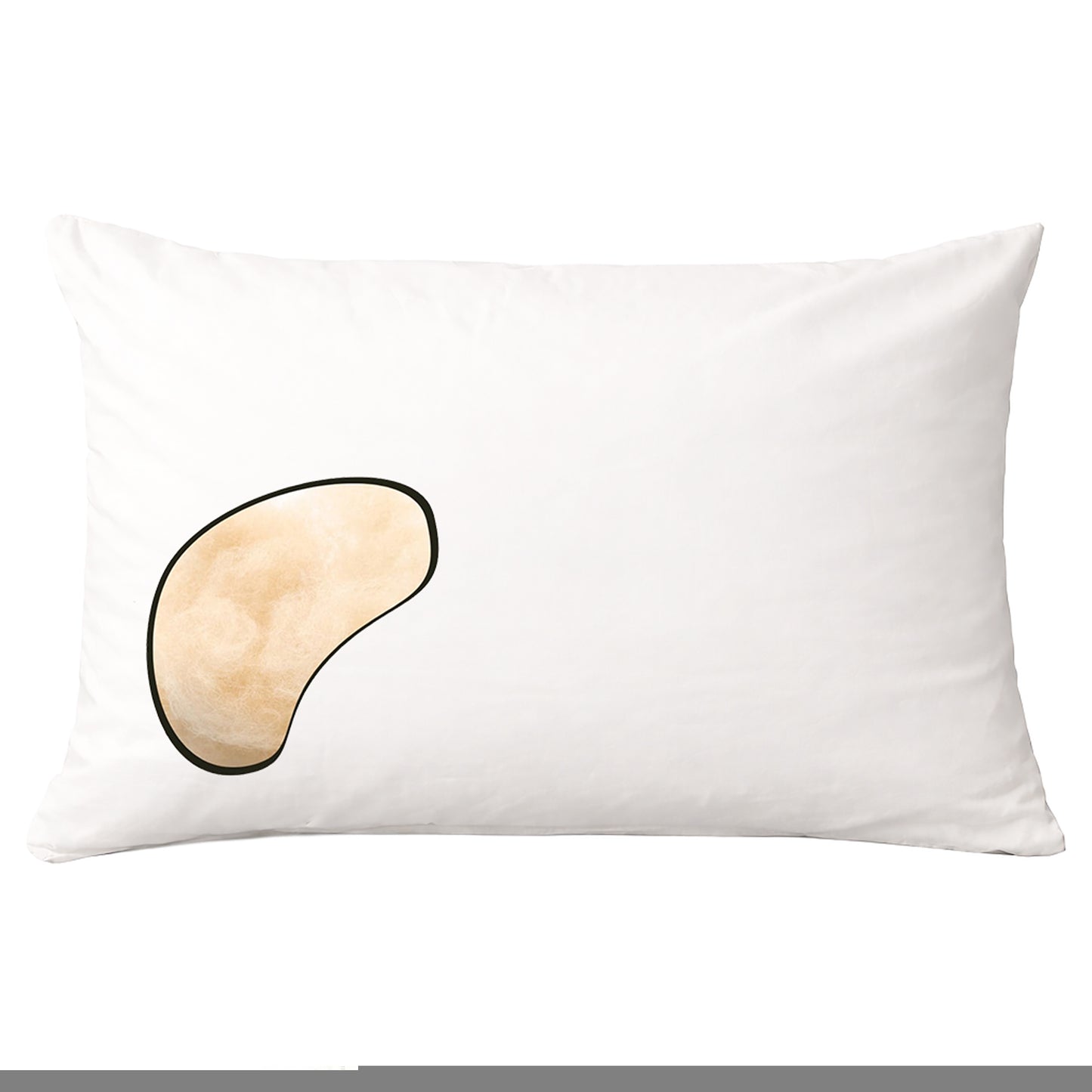 Australian Wool Filled Bed Pillow with GOTS Certified Cotton Cover for Side, Back or Stomach Sleeper - Organic Textiles