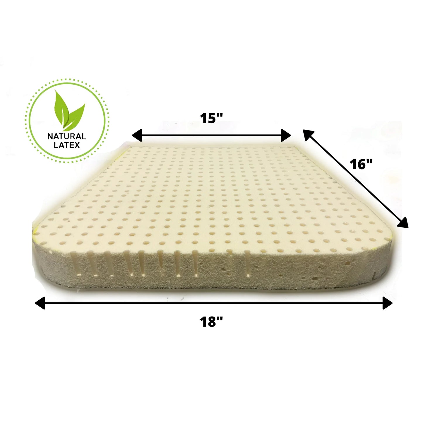 Organic Latex Seat Cushion 2" and 3" Without Zipper - Organic Textiles
