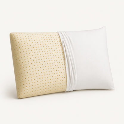 100% Natural Talalay Latex Bed Pillow with GOTS Certified Cotton Cover - Organic Textiles