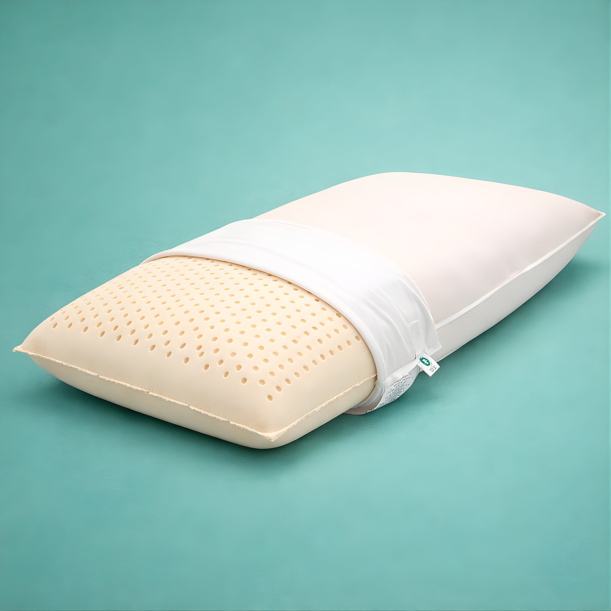 Natural Talalay Latex Pillow with Organic Cotton Cover, GOTS Certified, Best Latex pillow for sleeping, neck pain relief, soft medium firm.