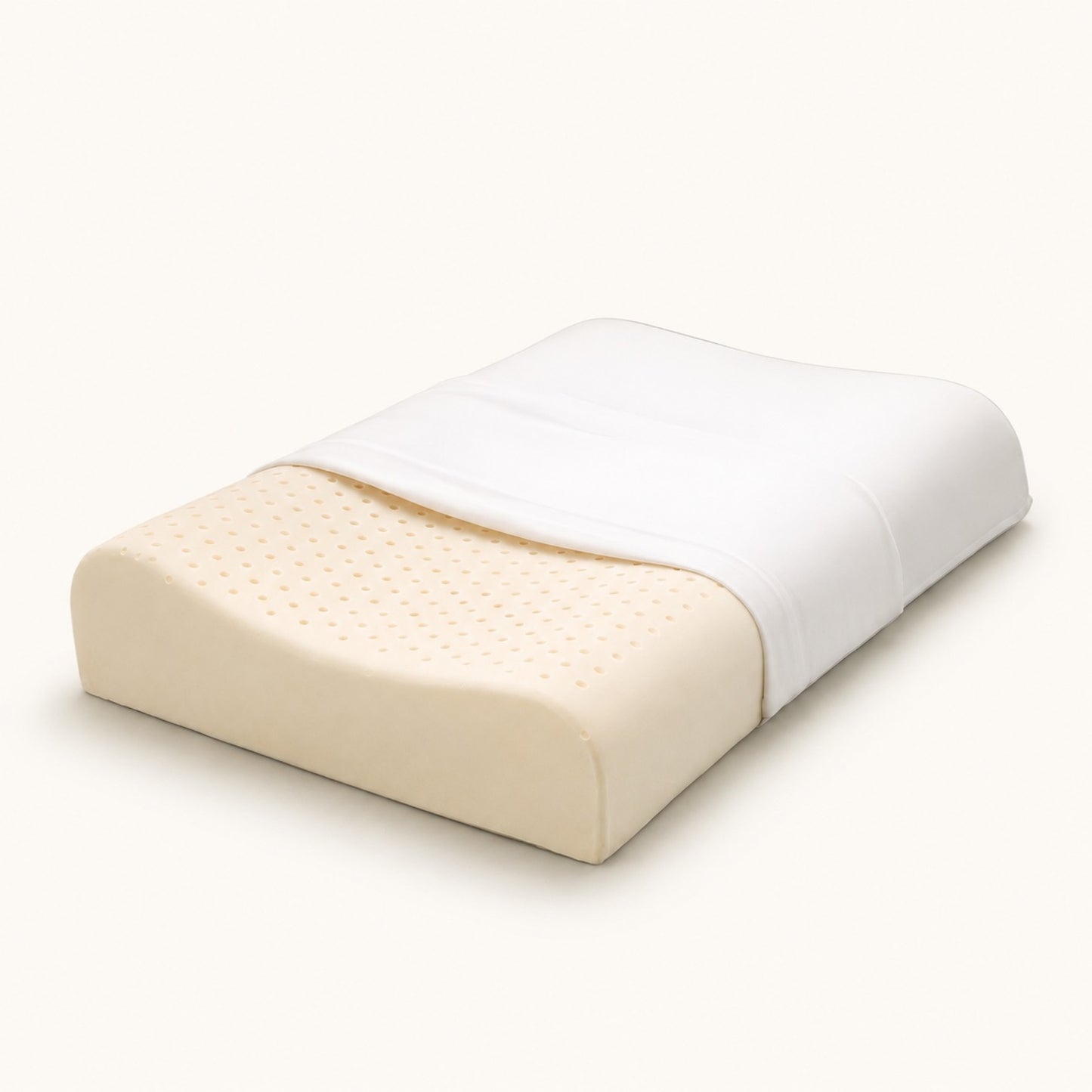100% Organic Latex Contour Pillow for Back and Side Sleepers and Neck Support/Pain [GOTS & GOLS Certified] - Organic Textiles
