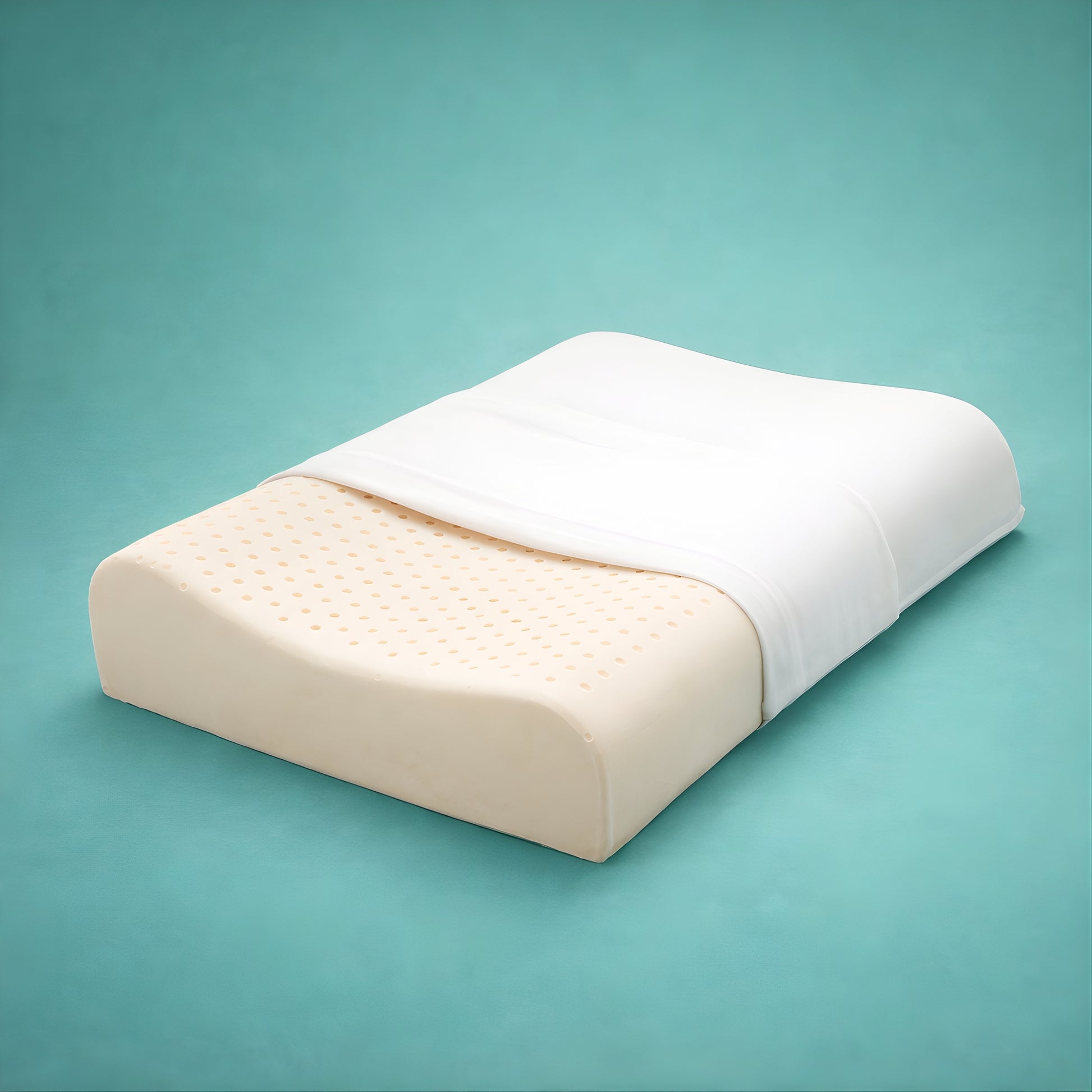 100% Organic Latex Contour Pillow for Neck Pain [GOTS & GOLS Certified] - Organic Textiles