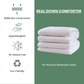 White Real Down Bed Comforter with Organic Cotton Covering - Organic Textiles