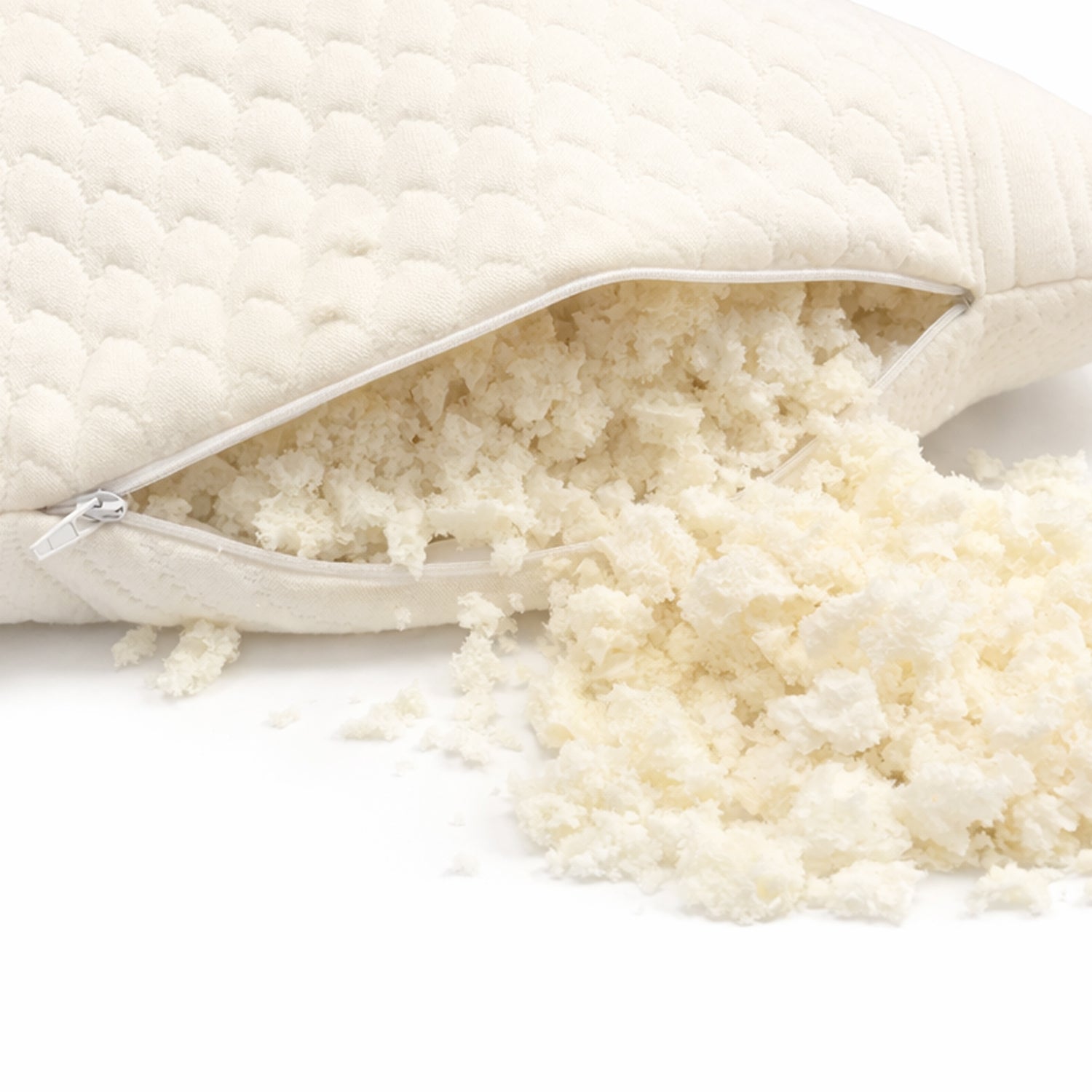 Organic Shredded Latex Bed Pillow [GOLS CERTIFIED] with Zippered Cover - Organic Textiles