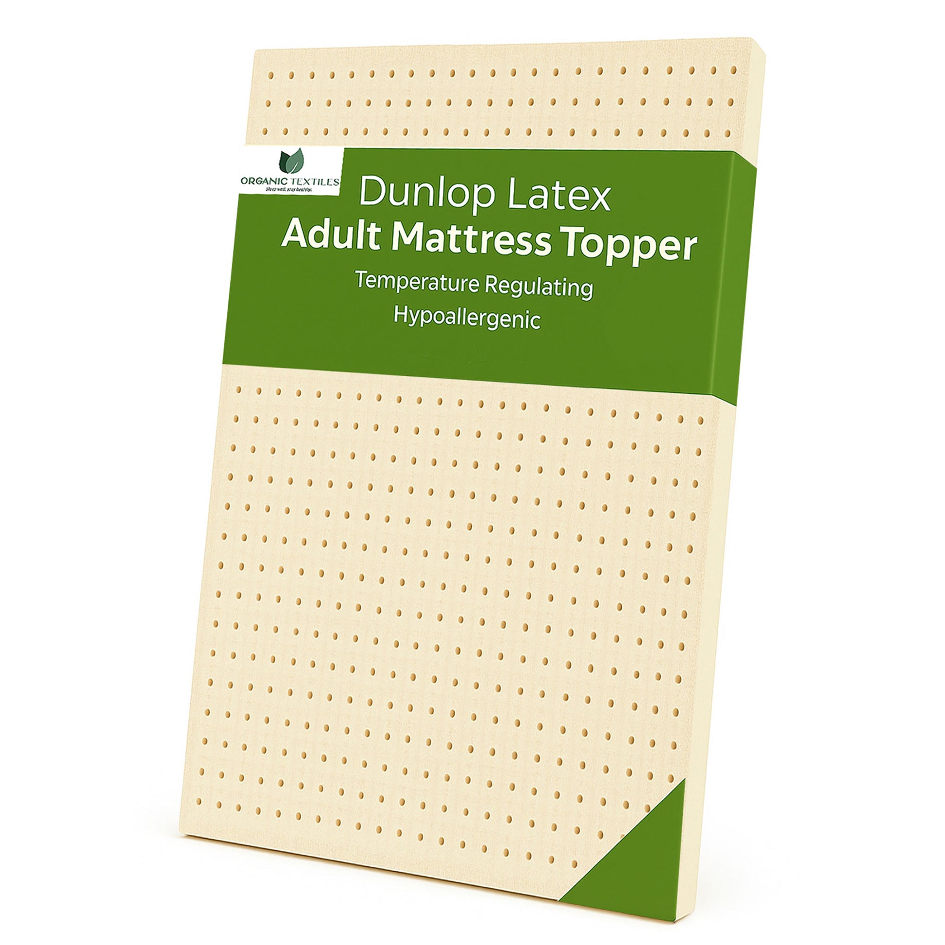 Organic Latex Adult Mattress Topper with Removable Cover - GOLS Certified - Organic Textiles