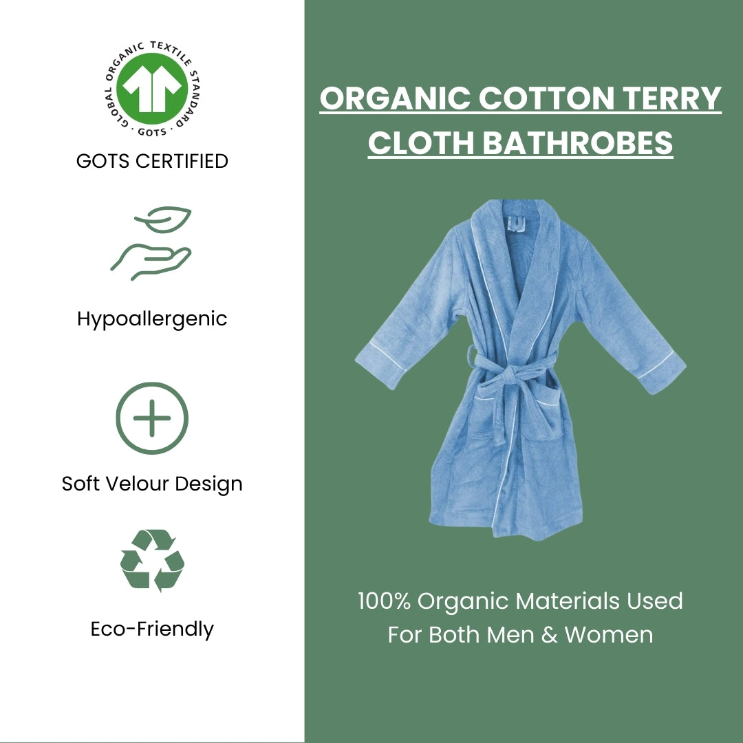Women's Organic Cotton Velour Bathrobe [GOTS CERTIFIED] - Organic Textiles