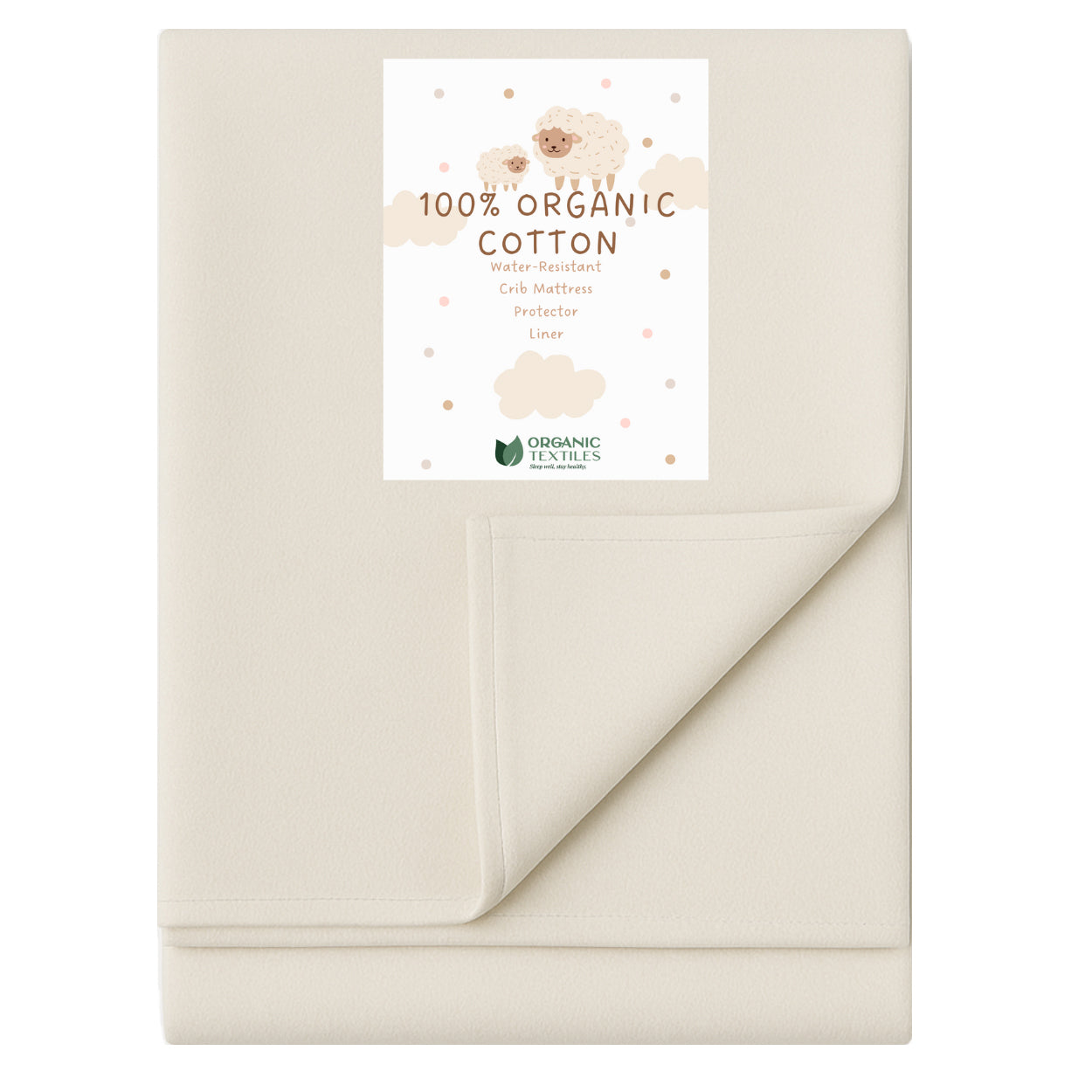 Organic Cotton Water-Resistant Baby Mattress Liner Sheet Pad Protector - 100% Organic, GOTS Certified