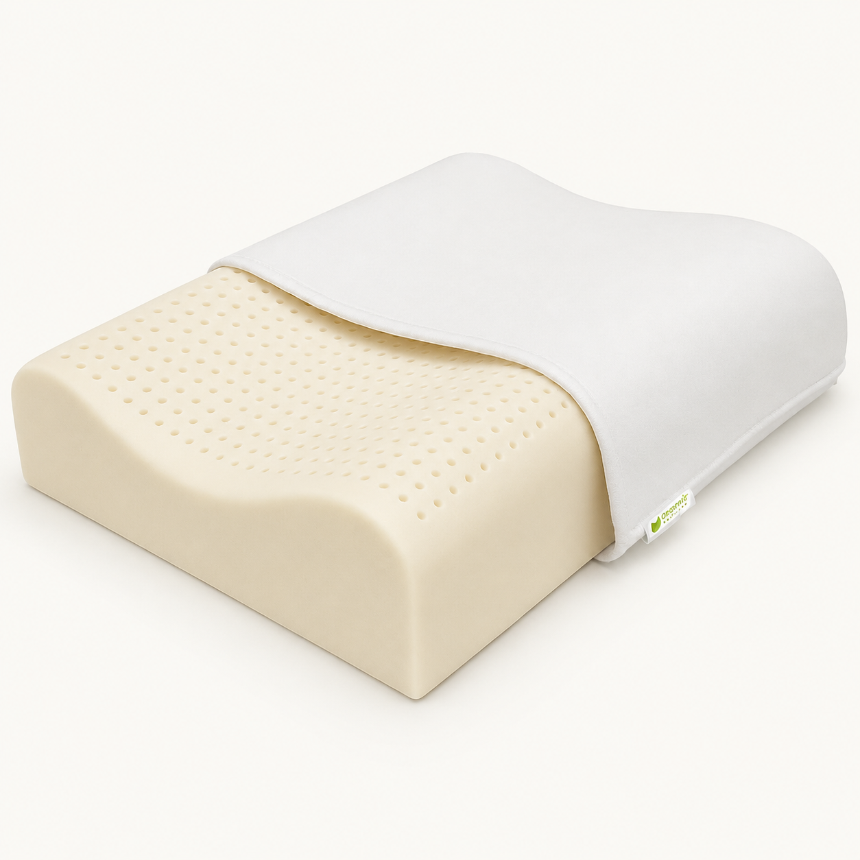 100% Organic Latex Contour Pillow for Back and Side Sleepers and Neck Support/Pain [GOTS & GOLS Certified]