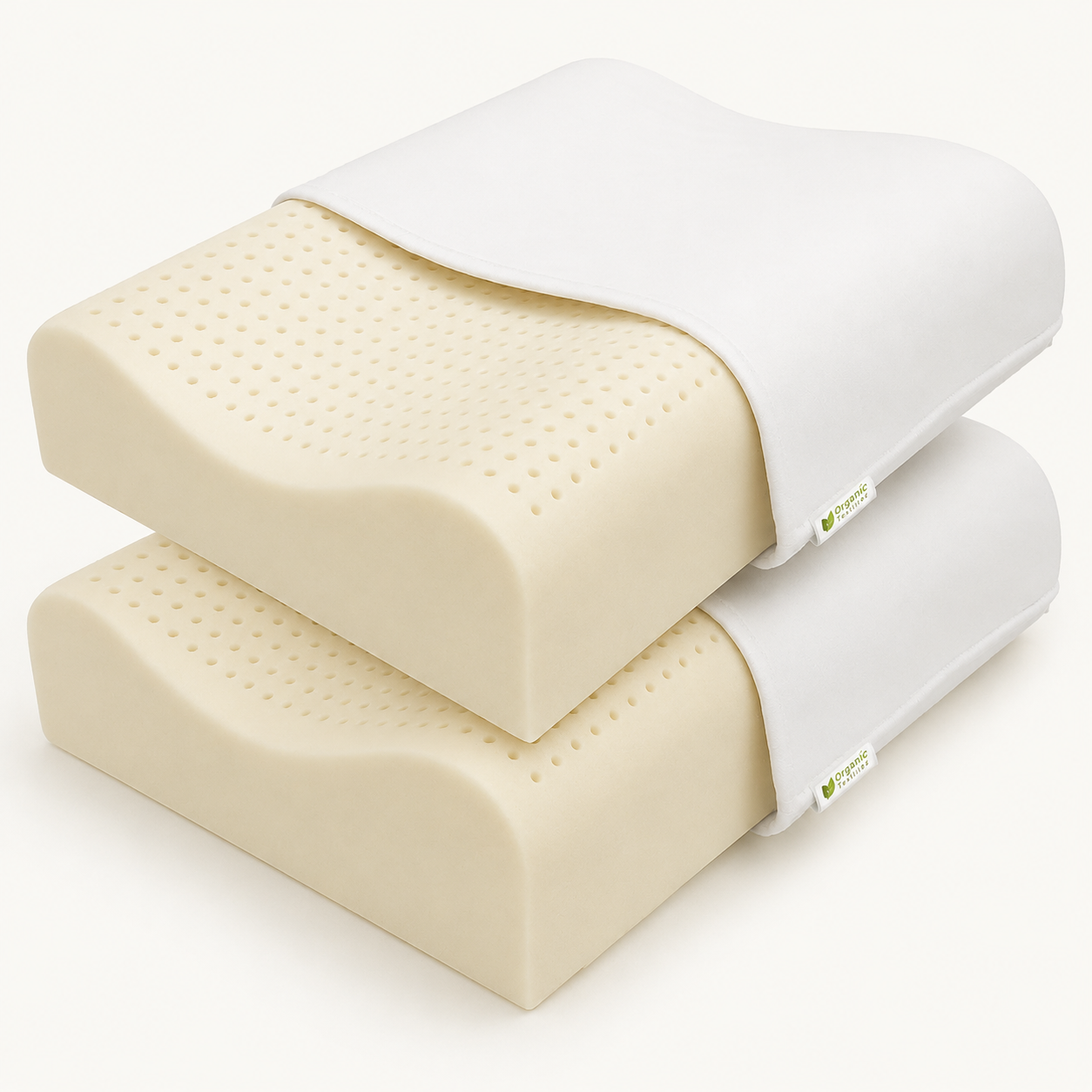 100% Organic Latex Contour Pillow for Back and Side Sleepers and Neck Support/Pain [GOTS & GOLS Certified]