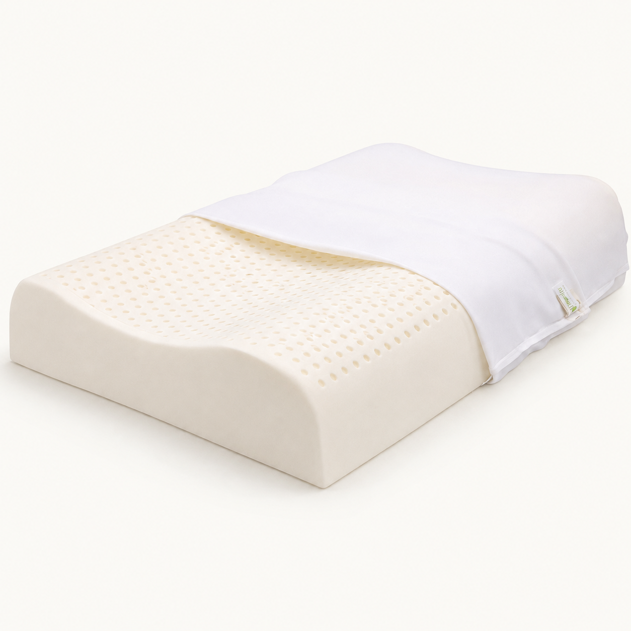 100% Organic Latex Contour Pillow for Back and Side Sleepers and Neck Support/Pain [GOTS & GOLS Certified]