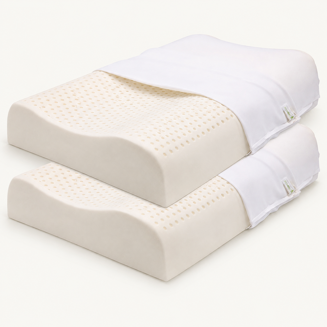 100% Organic Latex Contour Pillow for Back and Side Sleepers and Neck Support/Pain [GOTS & GOLS Certified]